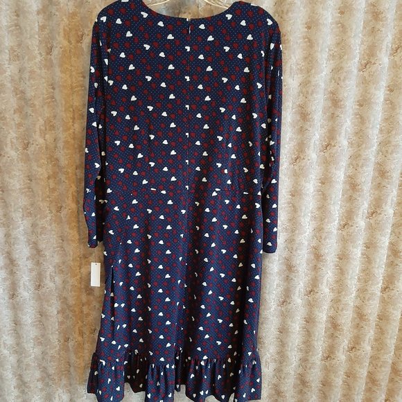 NWT Navy heart print dress Talbots - Picture 6 of 8